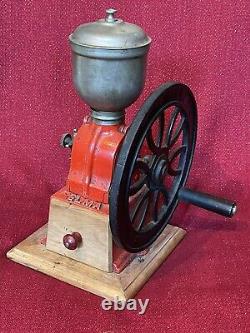 Vintage ELMA Single Wheel Coffee Grinder Mill Good Working Order
