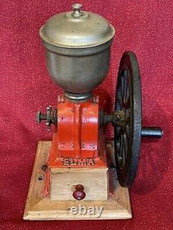 Vintage ELMA Single Wheel Coffee Grinder Mill Good Working Order