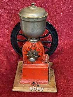 Vintage ELMA Single Wheel Coffee Grinder Mill Good Working Order