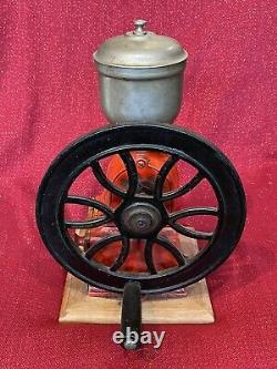 Vintage ELMA Single Wheel Coffee Grinder Mill Good Working Order