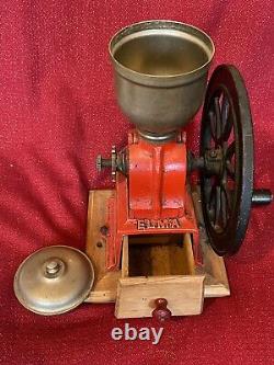 Vintage ELMA Single Wheel Coffee Grinder Mill Good Working Order