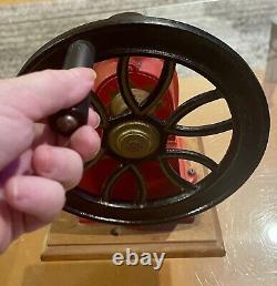 Vintage Elma Cast Iron Single Wheel MANUAL COFFEE GRINDER Red/Black