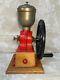 Vintage Elma Coffee Grinder All Metal with Wood Base Made in Spain