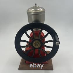 Vintage Elma Coffee Grinder All Metal with Wood Base Made in Spain