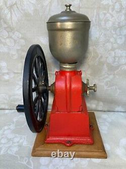 Vintage Elma Coffee Grinder All Metal with Wood Base Made in Spain