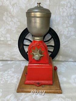 Vintage Elma Coffee Grinder All Metal with Wood Base Made in Spain