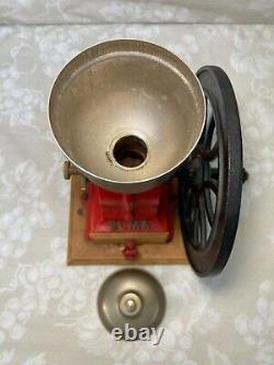 Vintage Elma Coffee Grinder All Metal with Wood Base Made in Spain