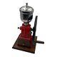 Vintage Elma Style Red Coffee Grinder Cast Iron Wood Wheel Crank Cone Works