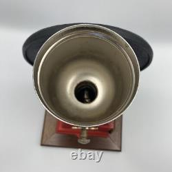 Vintage Elma Style Red Coffee Grinder Cast Iron Wood Wheel Crank Cone Works