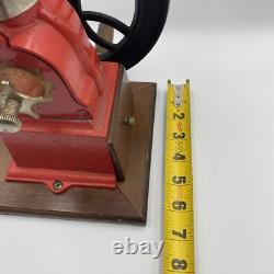 Vintage Elma Style Red Coffee Grinder Cast Iron Wood Wheel Crank Cone Works