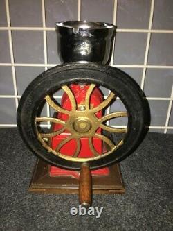 Vintage Elma cast iron wheel crank coffee mill grinder