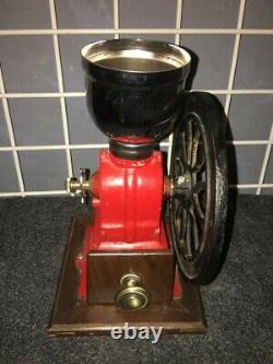 Vintage Elma cast iron wheel crank coffee mill grinder