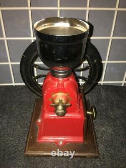 Vintage Elma cast iron wheel crank coffee mill grinder