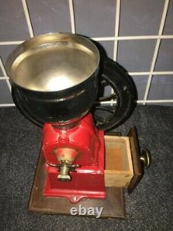 Vintage Elma cast iron wheel crank coffee mill grinder