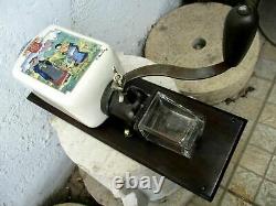 Vintage French Beautiful Coffee Grinder Mill Porcelain Sarreguemines Languedoc