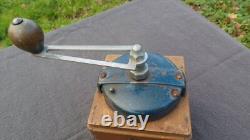 Vintage French Peugeot Bros Blue Coffee Grinder Metal Handle Attachments Coffee