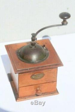 Vintage French Peugeot Freres Wood Coffee Grinder MILL 9.3inch