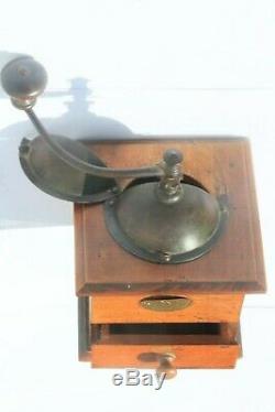 Vintage French Peugeot Freres Wood Coffee Grinder MILL 9.3inch