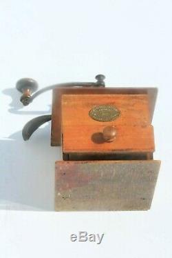 Vintage French Peugeot Freres Wood Coffee Grinder MILL 9.3inch