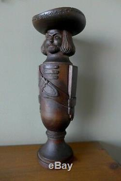 Vintage Hand Carved German Wooden Pepper Mill Grinder Farm Shop Pub Collector