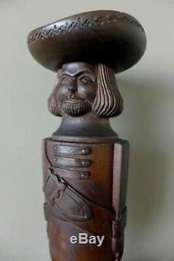 Vintage Hand Carved German Wooden Pepper Mill Grinder Farm Shop Pub Collector