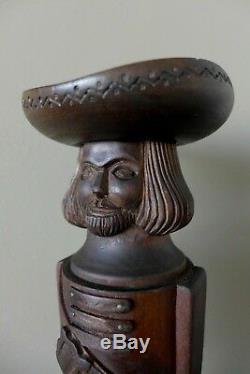 Vintage Hand Carved German Wooden Pepper Mill Grinder Farm Shop Pub Collector