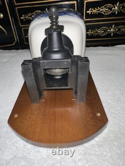 Vintage Holland Windmill Coffee Grinder Wall Mount Coffee Mill Blue Delft