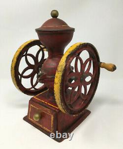 Vintage John Wright Coffee Mill Grinder Cast Iron Wrightville PA 11.5