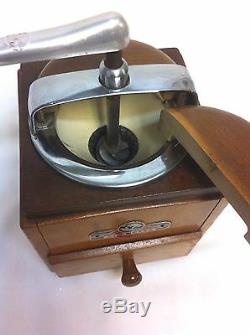 Vintage KYM Mokka Coffee Grinder Mill Rare 2 Tone Wood Signed Stahlmahlwerk