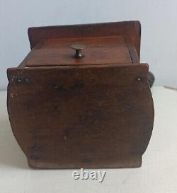 Vintage Manual Coffee Grinder Bronze, Cast Iron & Wood