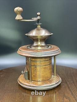 Vintage Manual Coffee Grinder, Continental, Fruitwood, Rotary Mill, Circa 1940
