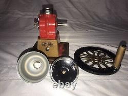 Vintage Mr Dudley International Red Hand Coffee Grinder single wheel Handle Used