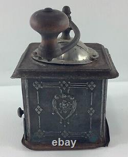 Vintage Mutzig-Framont Ornate Metal Coffee Grinder READ