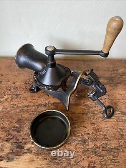 Vintage No. 2 Spong Cast Iron Coffee Mill/Grinder & Tray- Wall/Table Mount