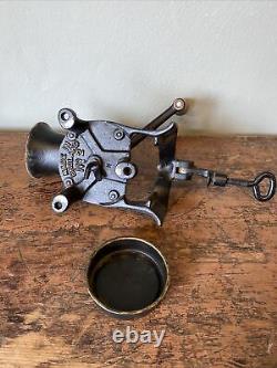 Vintage No. 2 Spong Cast Iron Coffee Mill/Grinder & Tray- Wall/Table Mount
