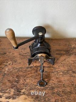 Vintage No. 2 Spong Cast Iron Coffee Mill/Grinder & Tray- Wall/Table Mount
