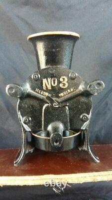 Vintage No. 3 Spong Cast Iron Coffee Mill / Grinder & Catch Cup