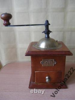 Vintage OLD wooden Table Box Coffee mill Grinder ANTIQUE MODEL KSB