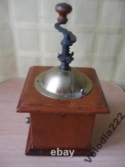 Vintage OLD wooden Table Box Coffee mill Grinder ANTIQUE MODEL KSB