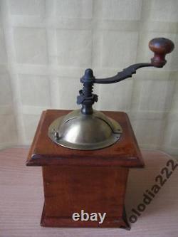 Vintage OLD wooden Table Box Coffee mill Grinder ANTIQUE MODEL KSB