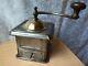 Vintage OLD wooden Table Box Coffee mill Grinder ANTIQUE MODEL PEUGEOT FRERES