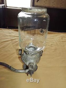 Vintage Old Antique Arcade Crystal Coffee Grinder No. 3 Unrestored