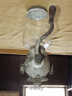 Vintage Old Antique Arcade Crystal Coffee Grinder No. 3 Unrestored