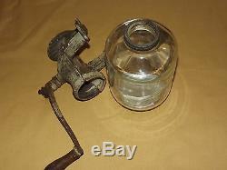 Vintage Old Antique Arcade Crystal Coffee Grinder No. 3 Unrestored