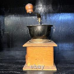 Vintage, Old Retro Coffee Grinder Hand Mill, Metal, Wood, Collectible