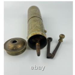 Vintage Ottoman Turkish brass coffee grinder mill Handle paper salt Handmade Old