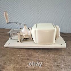 Vintage PEDE Wall mounted Coffee Mill Grinder Moulin cafe Offwhite