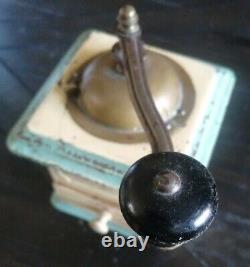 Vintage Pair of Coffee Bean Grinders-Country kitchen Decor Metal Brass Wood