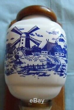 Vintage Pe De Dutch Blue Mill Delft wall mounted coffee grinder