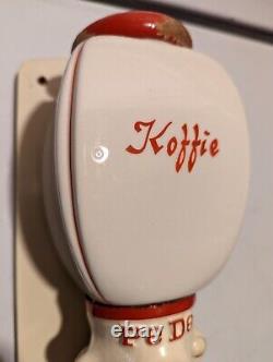 Vintage PeDe Koffie Wall Mount Porcelain/Metal Dutch Coffee Grinder with Bracket